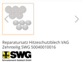 Reparatursatz Hitzeschutzblech VAG