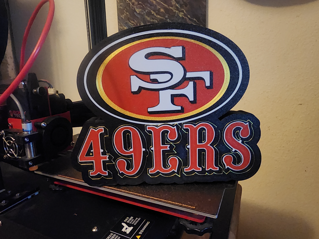 49ers Retro Pinstriped Font Light box