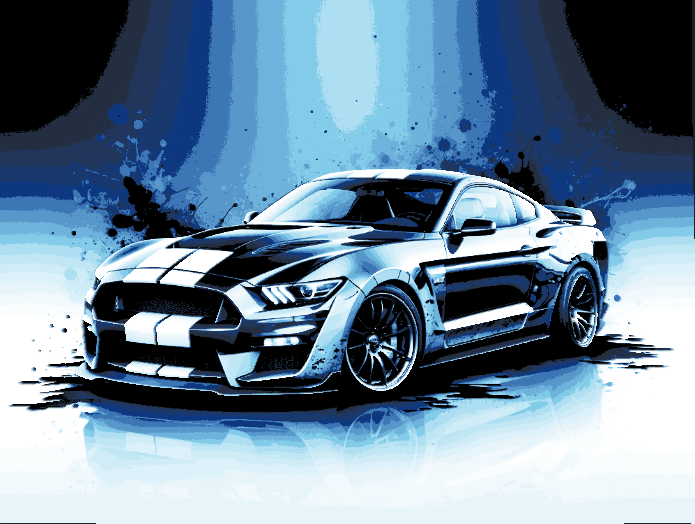 Hueforge Fan Art - Movie Car Series - Ford Mustang Shelby GT500 - Need For Speed and others