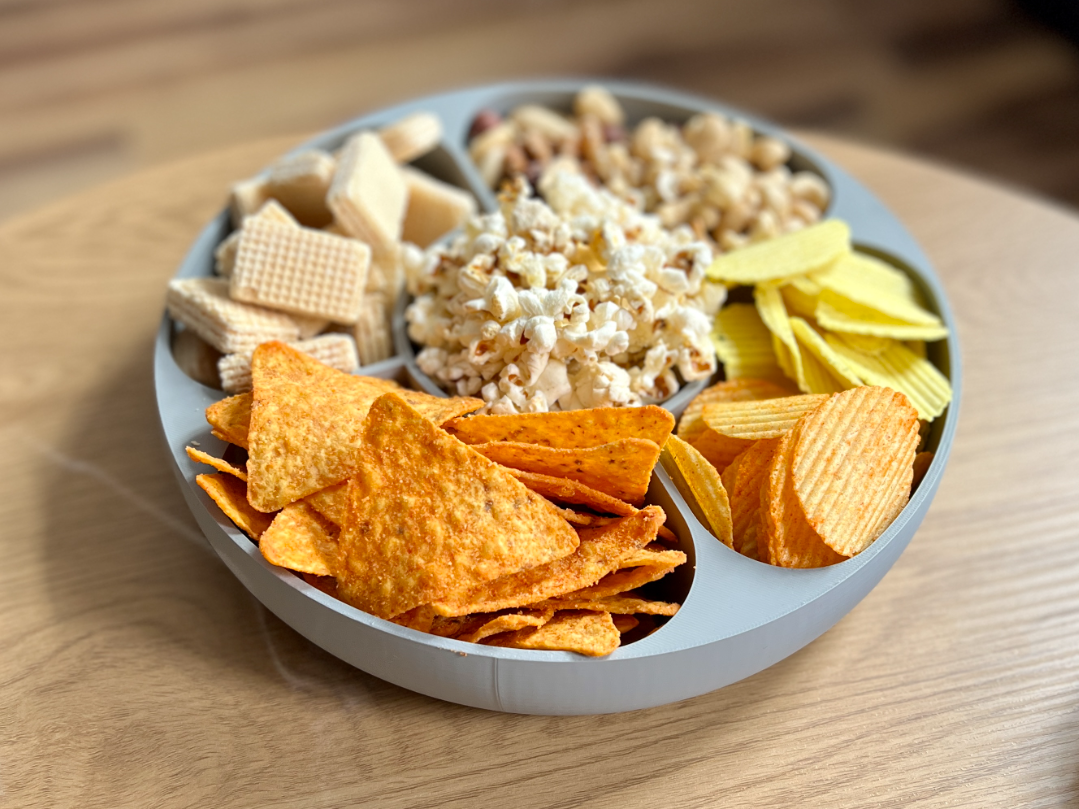 Snack Tray with Removable Center Container