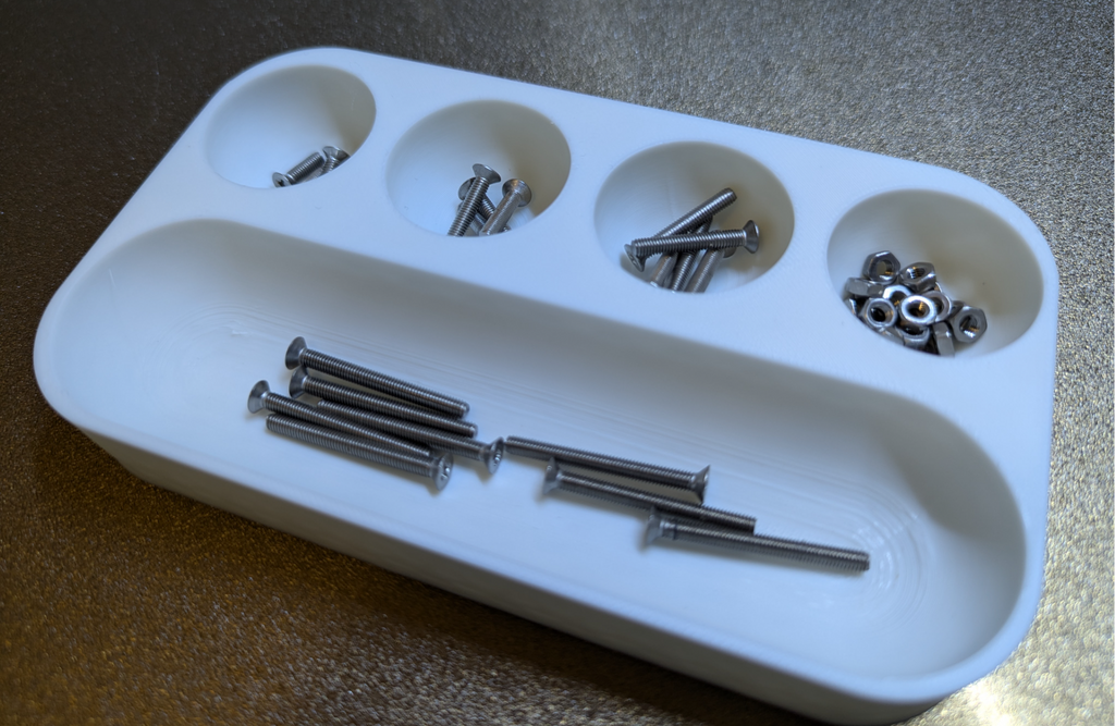 Domed parts tray