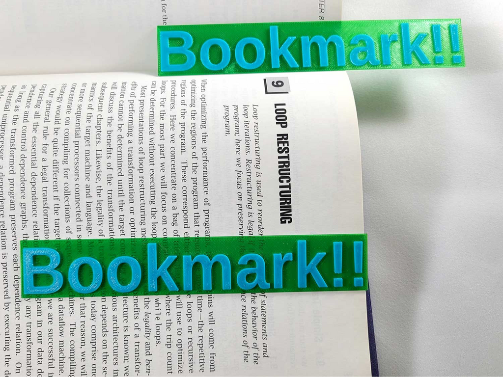 Customizable Text Bookmark with Raised Letters