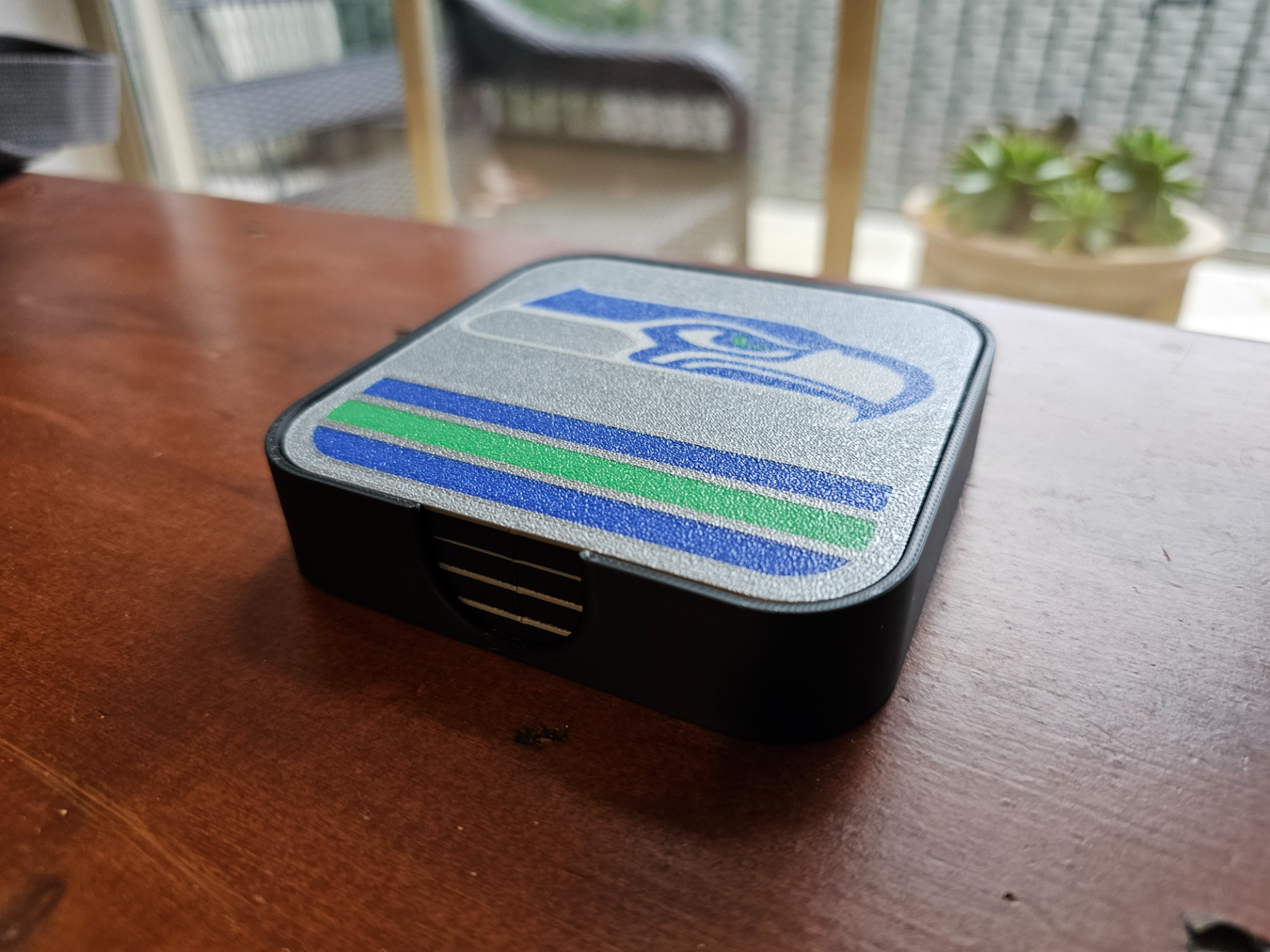 Seahawks Coasters and holder