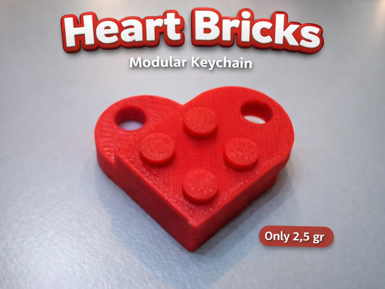 Heart Bricks – Modular Keychain
