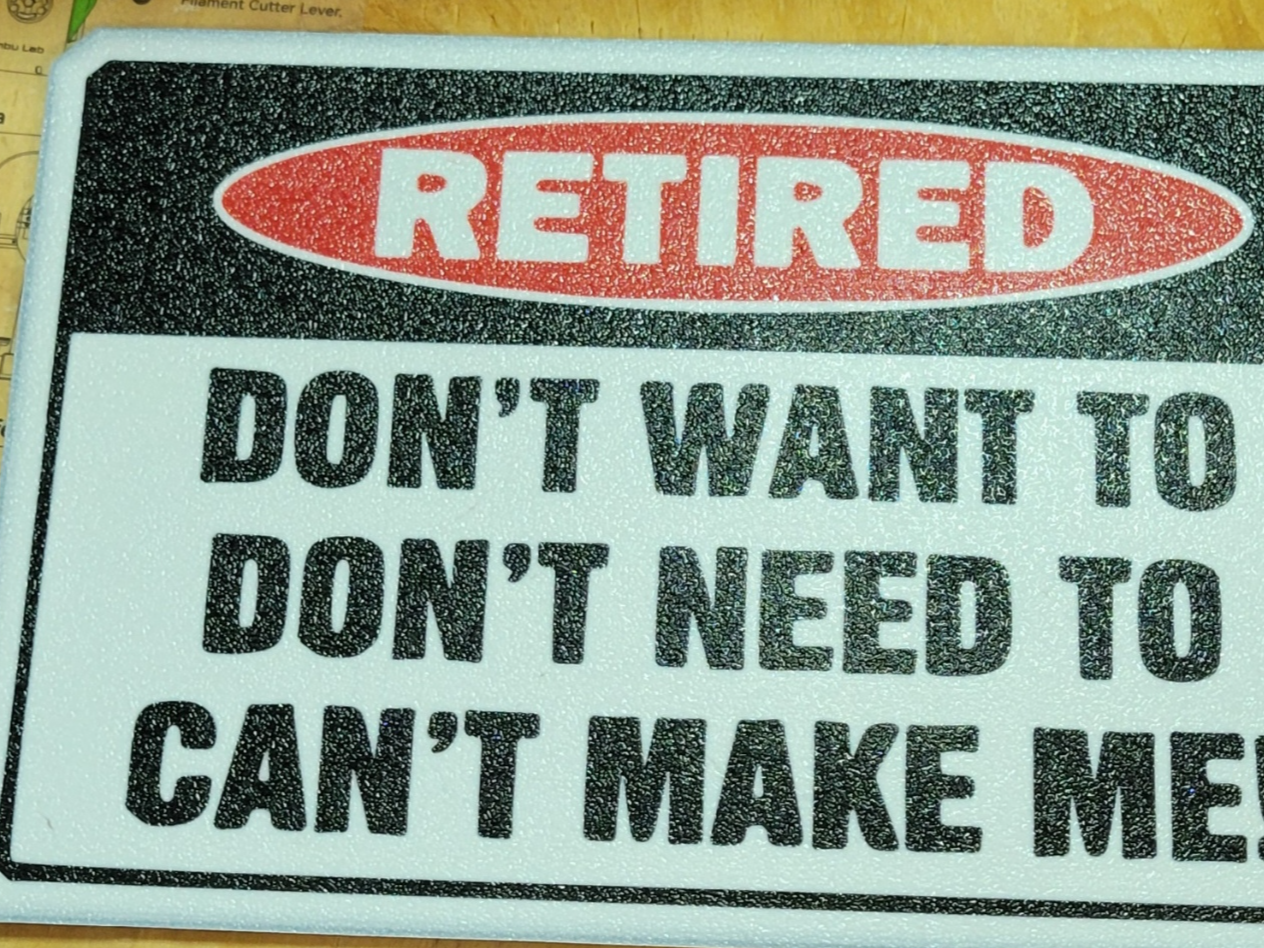 retired sign face down needs ams