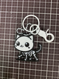 #2 Skeleton cat key chain v1
