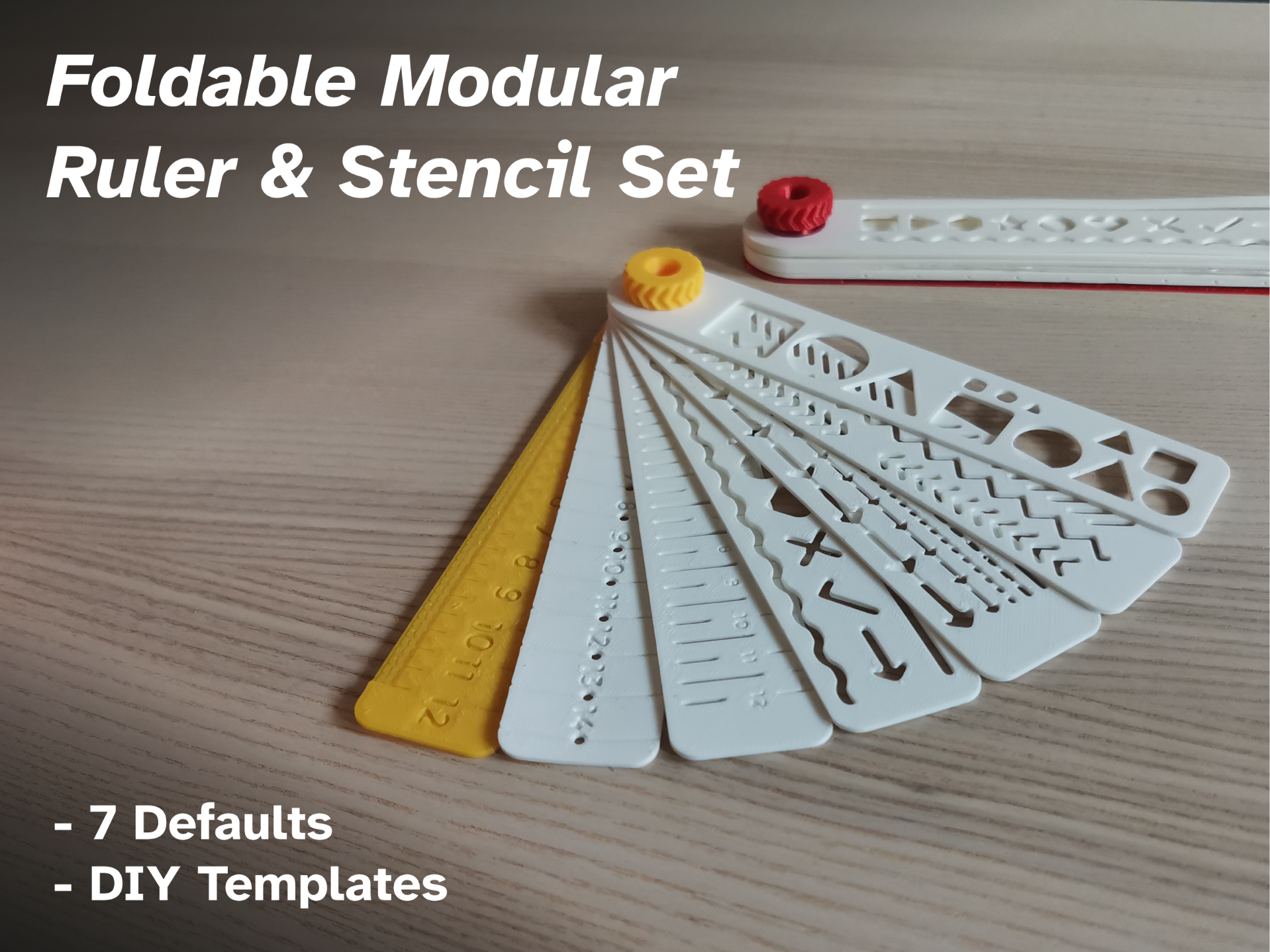 Foldable Modular Ruler & Stencil Set
