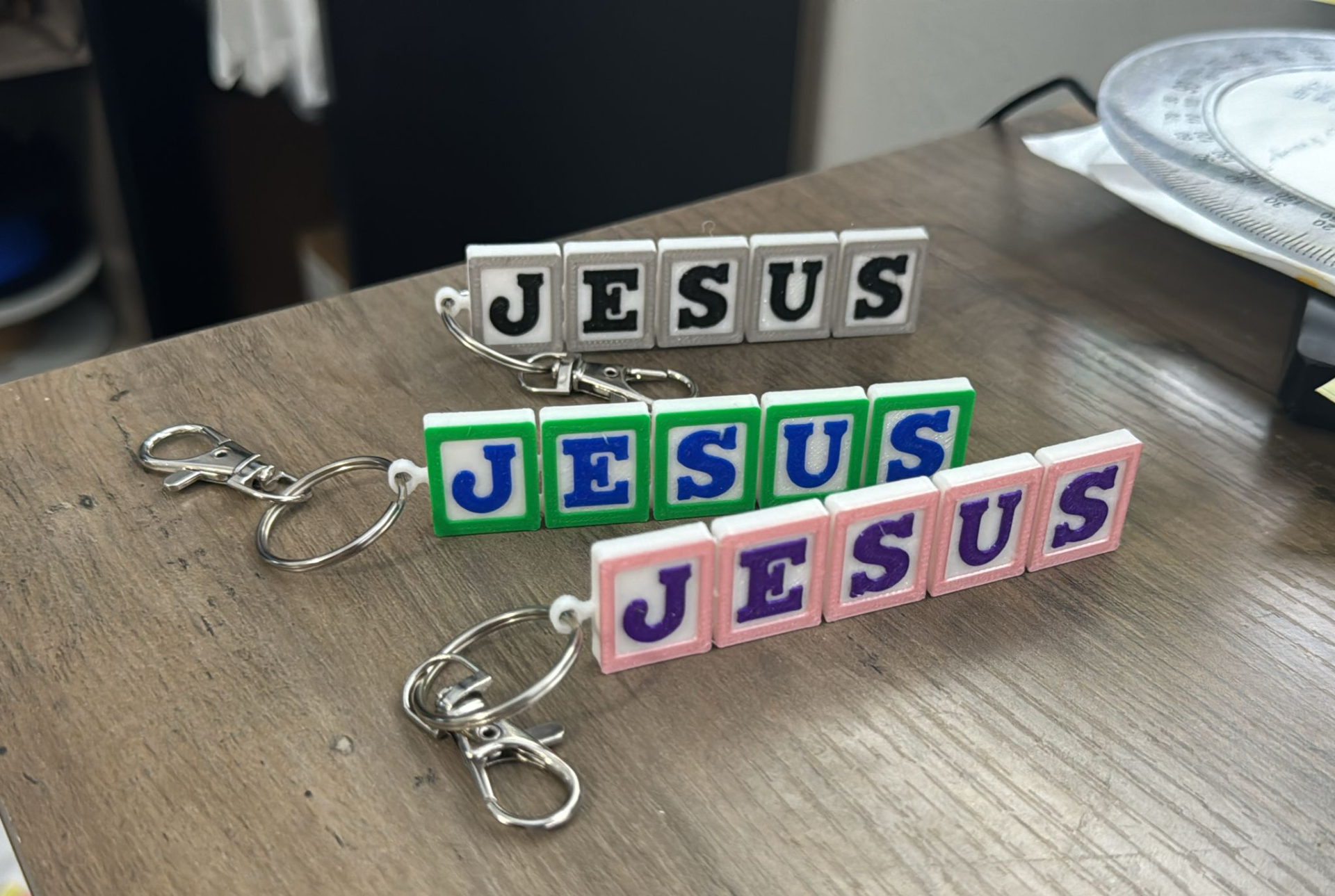 Jesus Cube Keychain