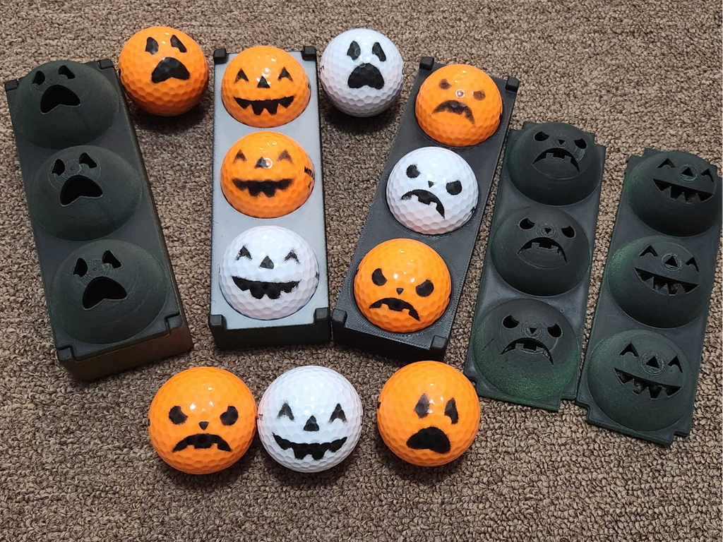 Halloween golf ball stencils