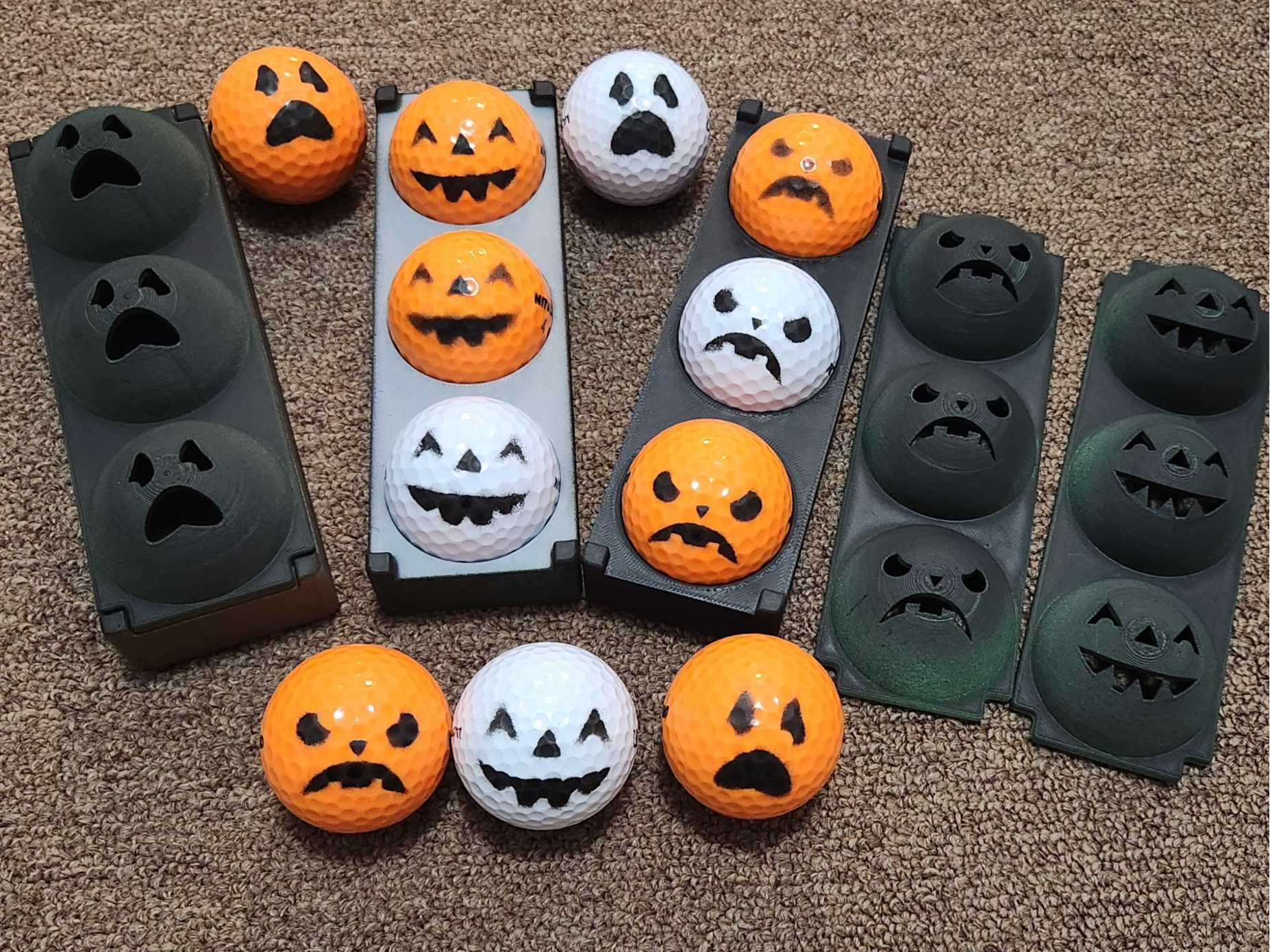 Halloween golf ball stencils