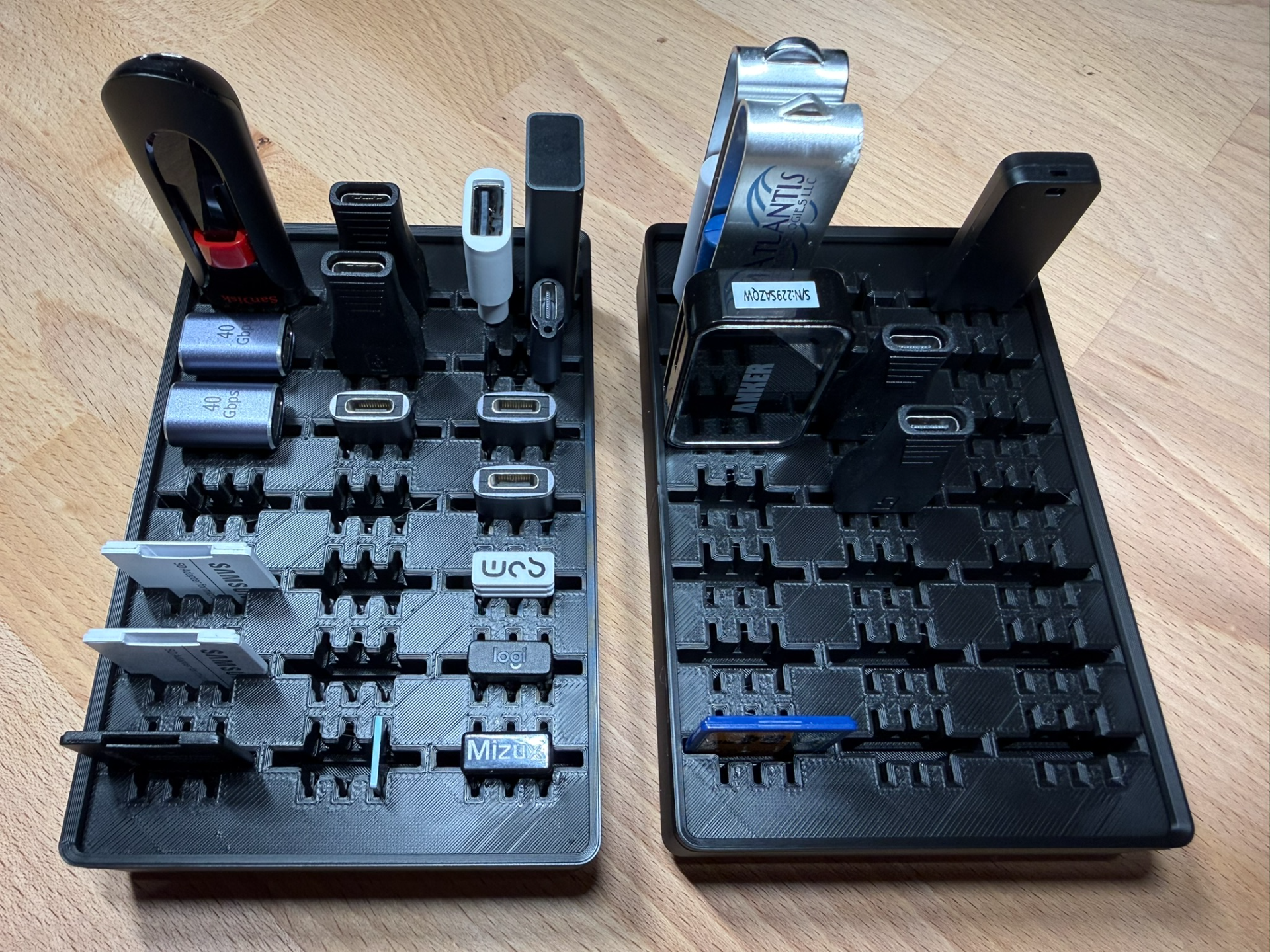 Gridfinity USB-A/C & SD (Micros) Storage Tray