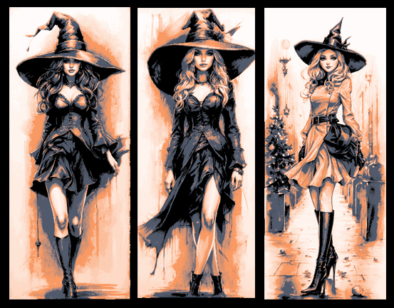 Set of 3 Bookmarks - Witch and Halloween fashion can be worn all year by some, and make it look good