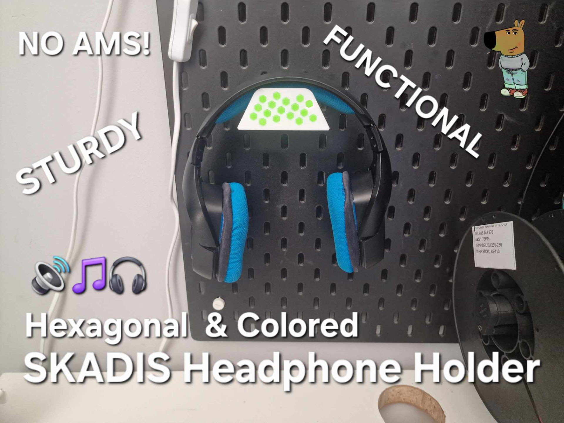 NEW Hexagonal SKADIS Headphone Holder - NO AMS
