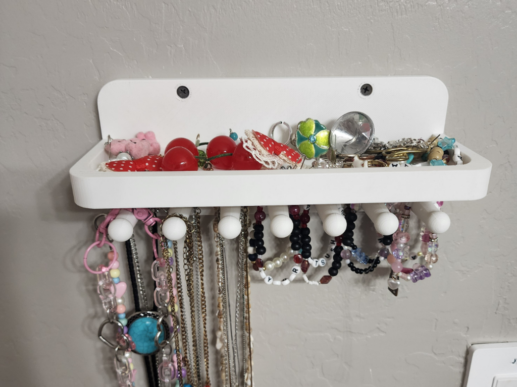 Jewelry holder / shelf with screw holes Large