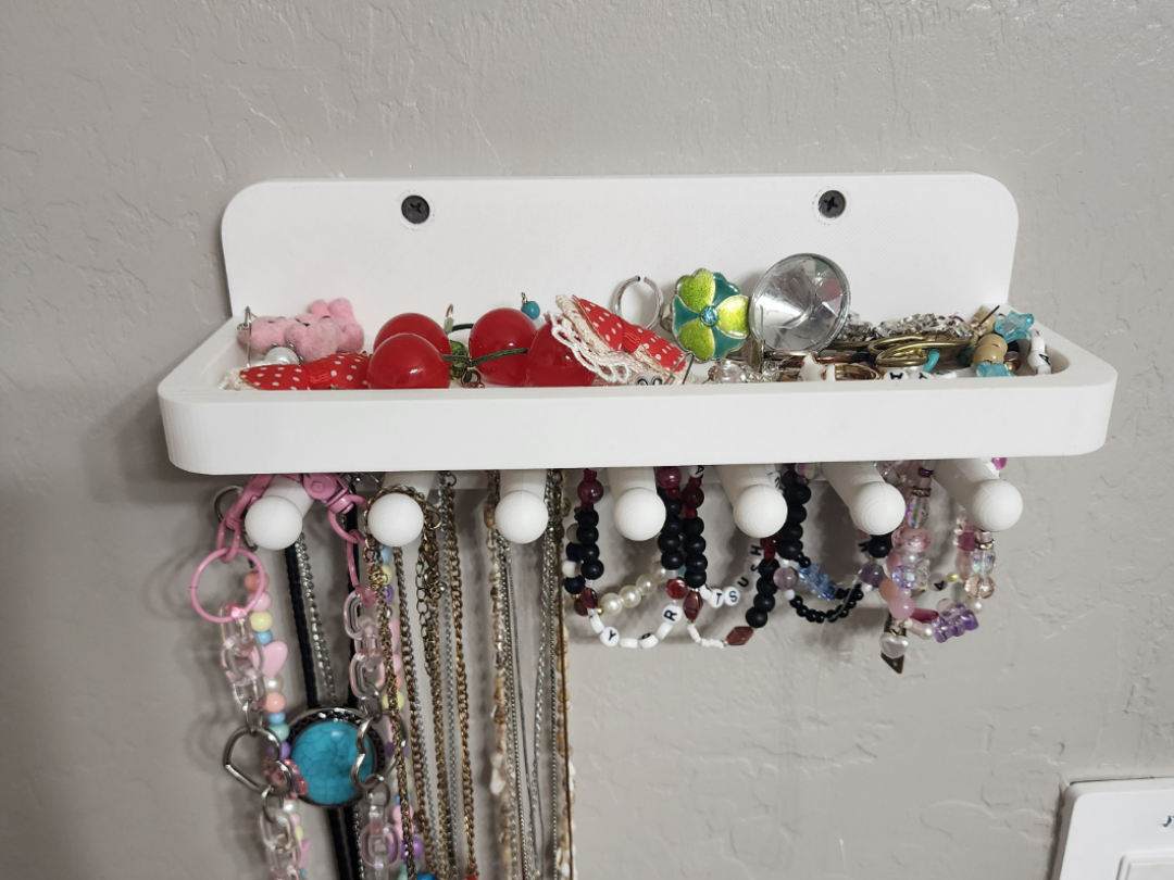 Jewelry holder / shelf with screw holes Large