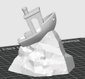 Benchy on mountain