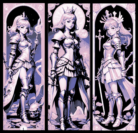 Set of 3 Bookmarks - The Pink Knight - Lady Aurora dressed in her Armor and Ready for Battle