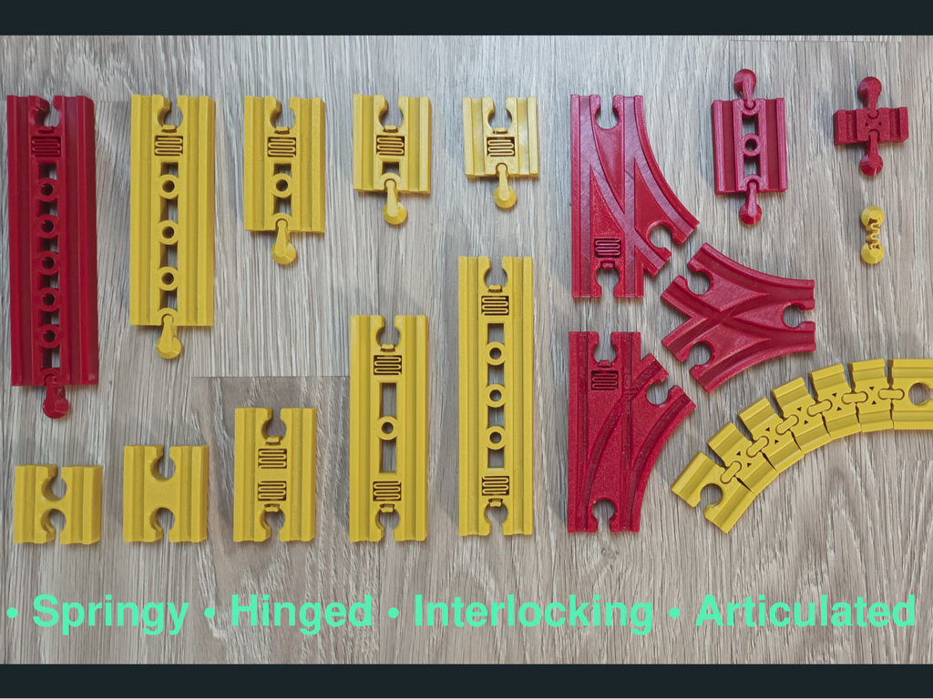 Infinity tracks - springy and hinged connectors