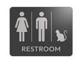 People and cats bathroom sign
