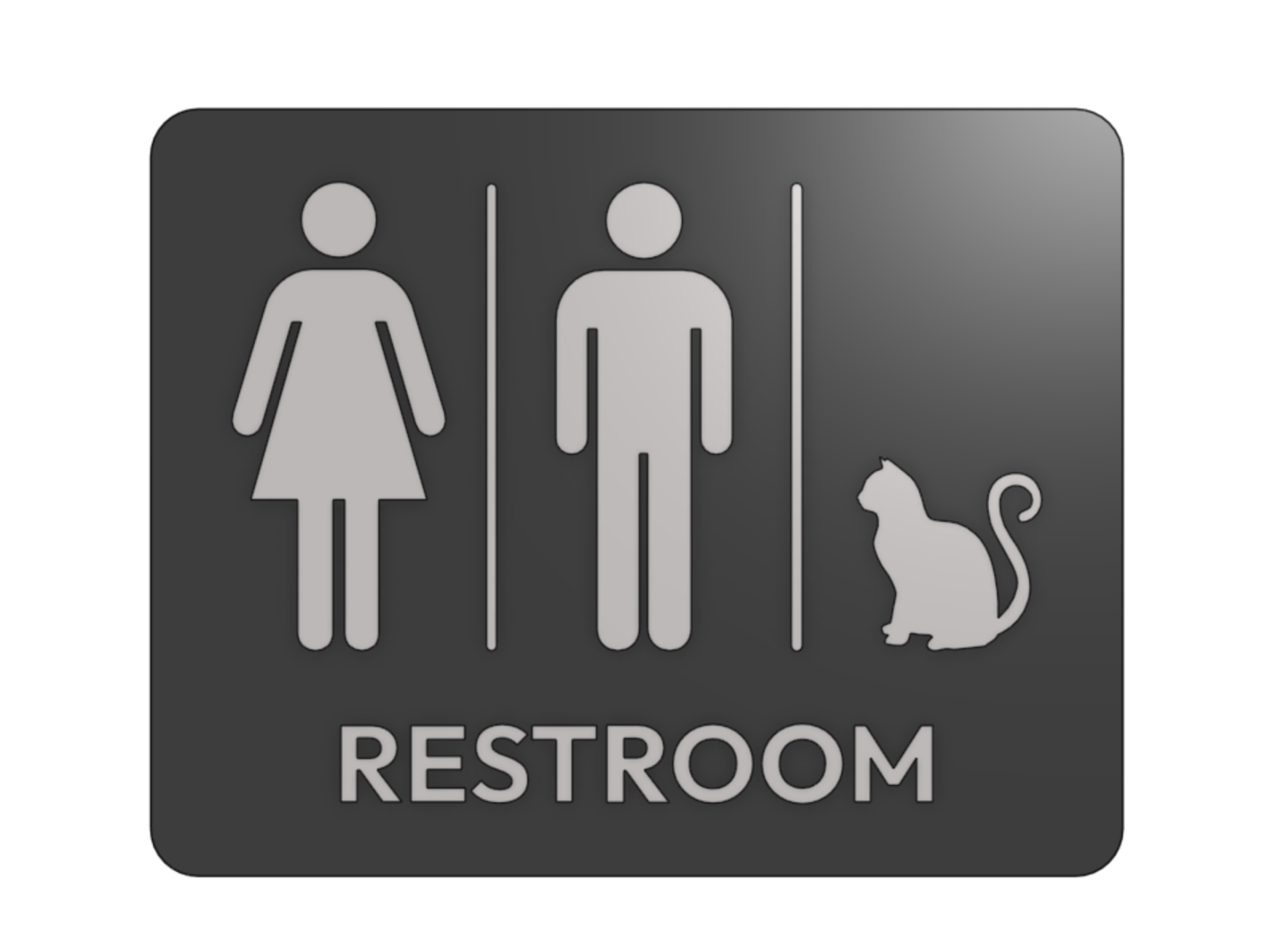 People and cats bathroom sign