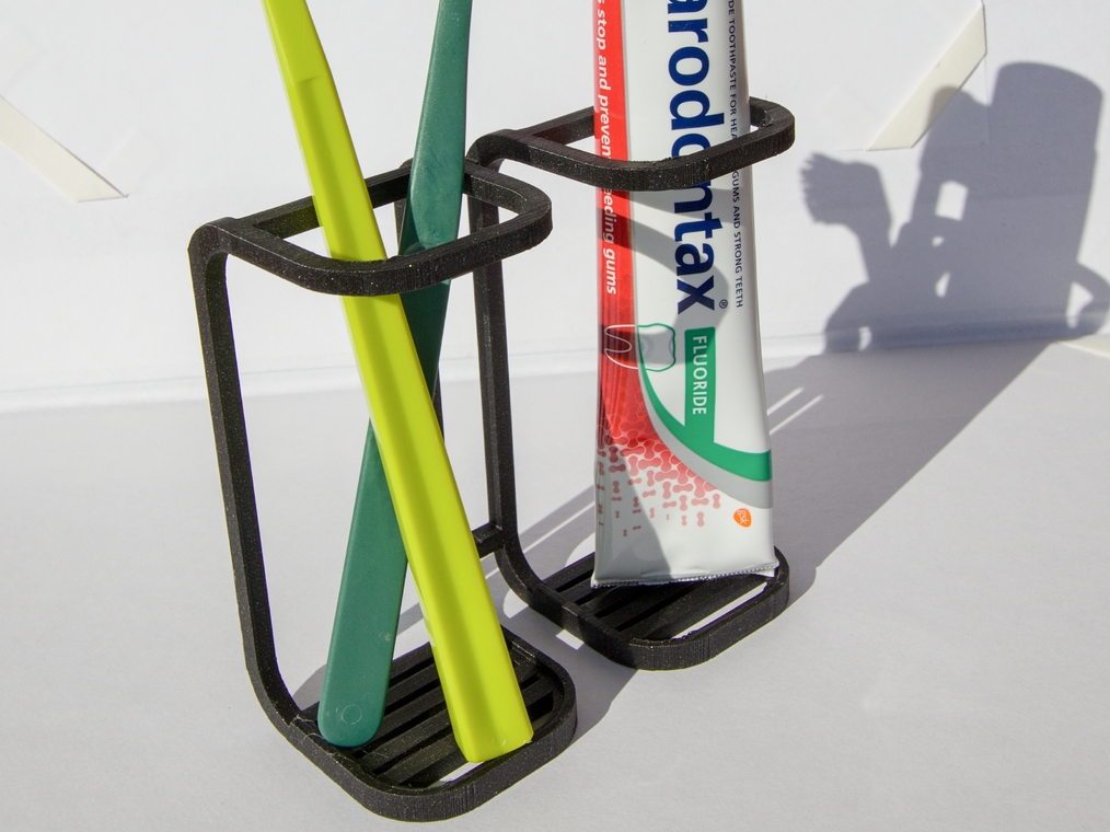 Minimalistic toothbrush and paste holder