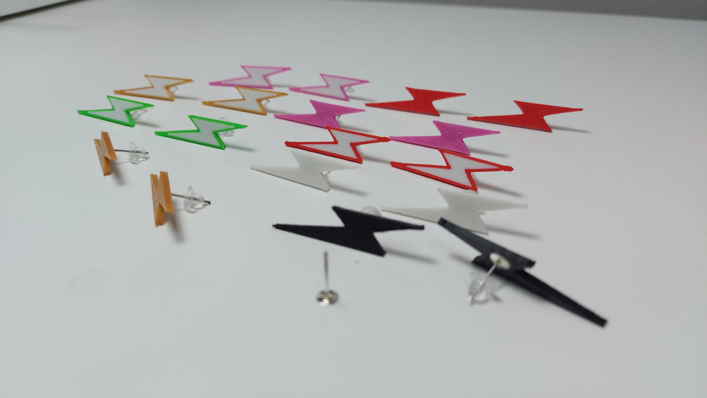 pendientes rayo lightning bolt earrings