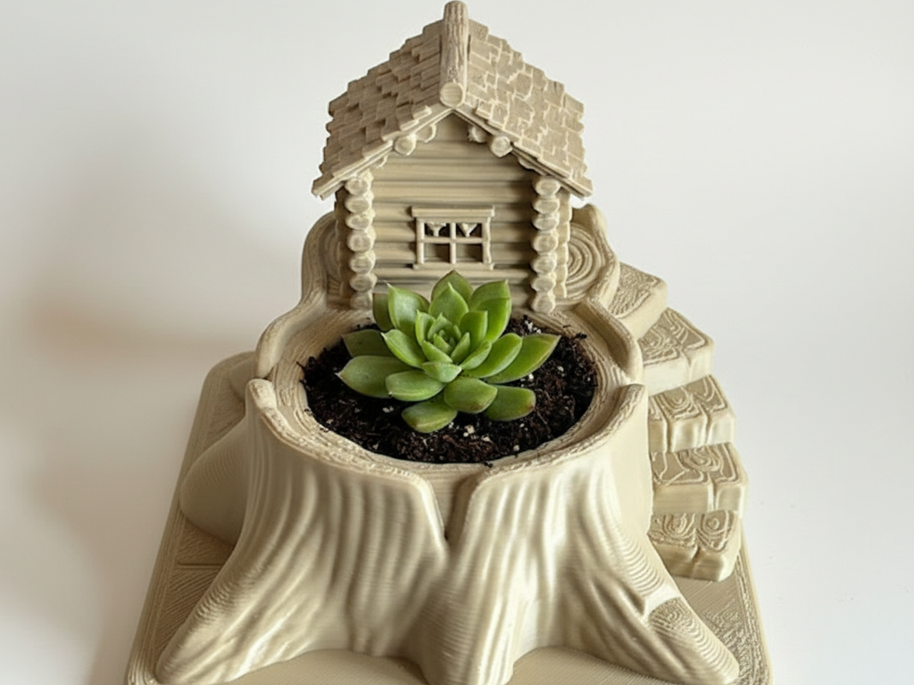 Woodland Cabin Succulent Planter