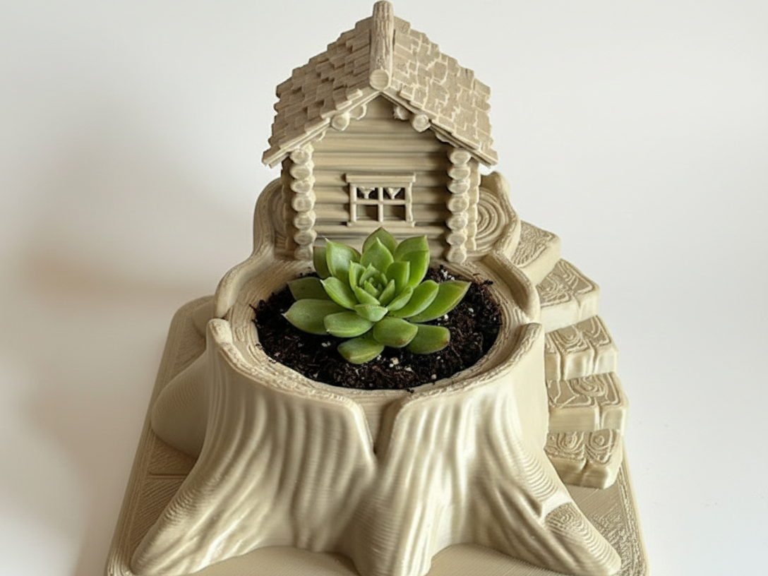 Woodland Cabin Succulent Planter