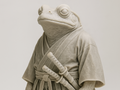 Miniature samurai frog swordsman
