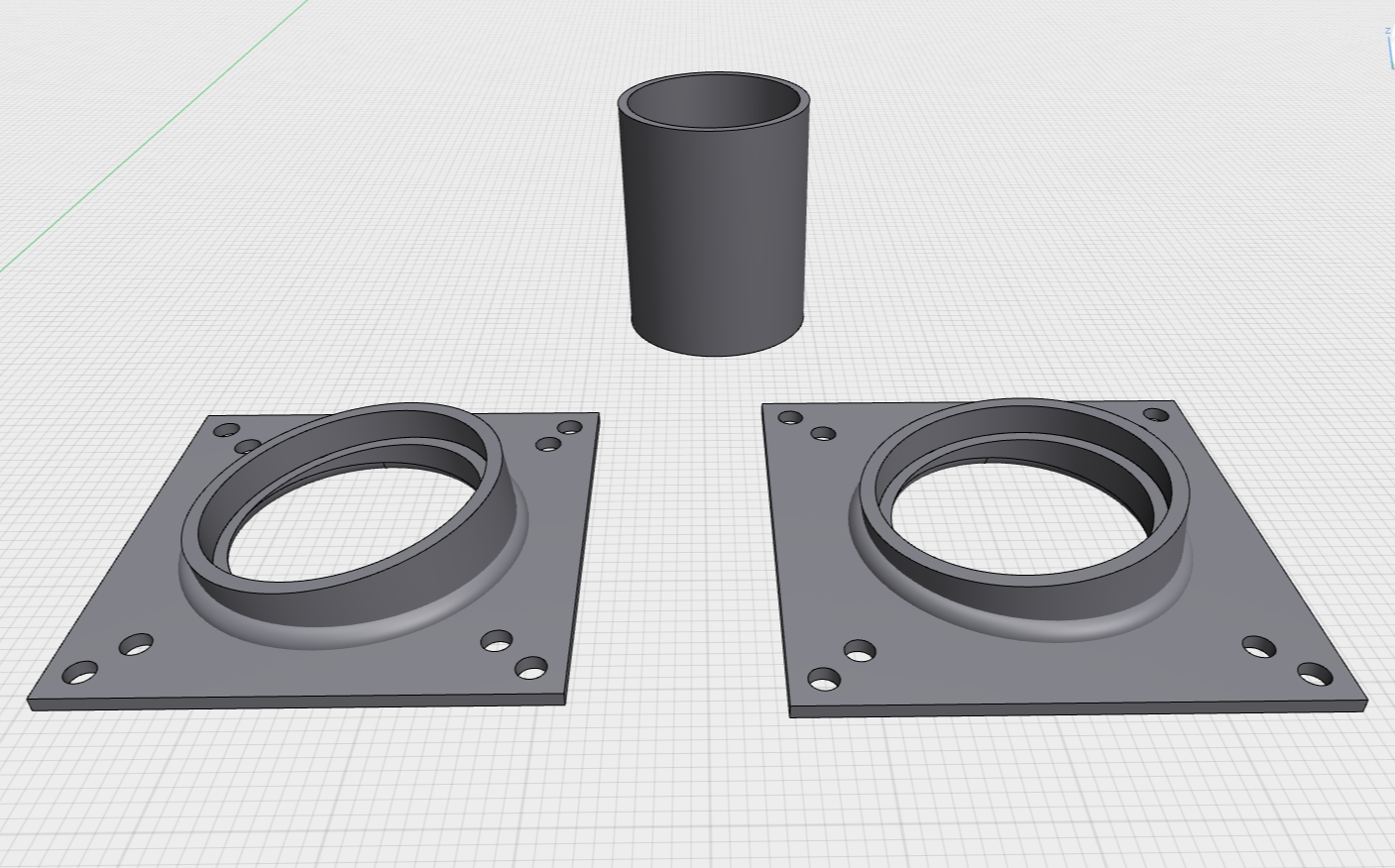 Mouse pipe with connectors with a 8 degree angle