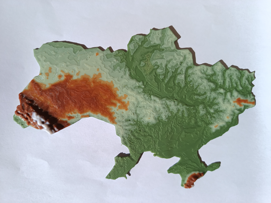 Terrain Map - Colored - Ukraine - No AMS Nedded