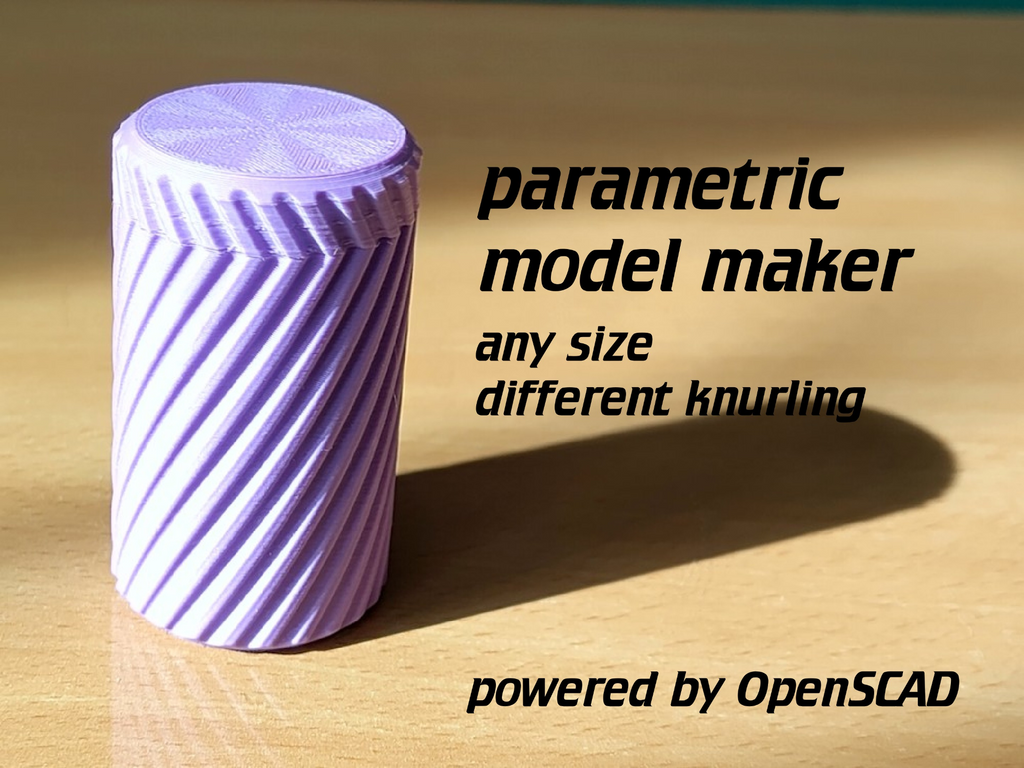 screw container for parametric model maker