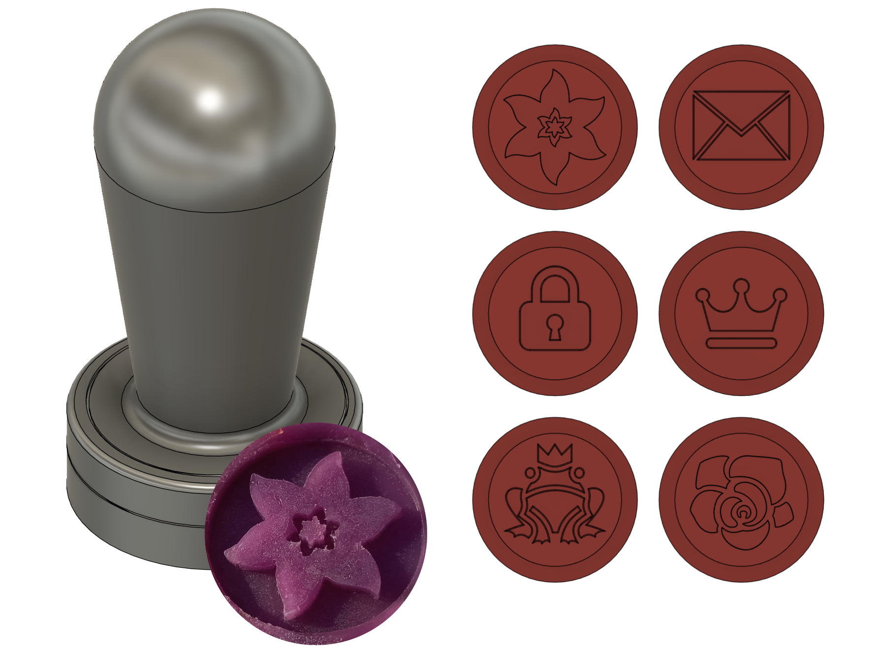 Swappable Wax Stamp (parametric)