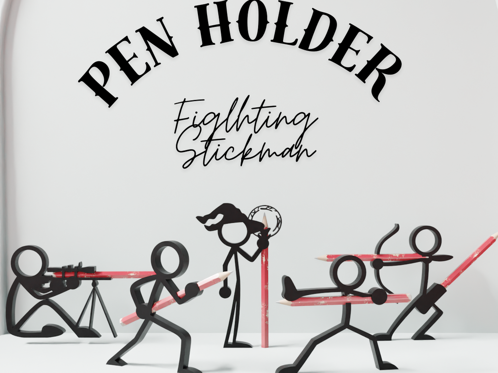 Stickman Warrior Pen Holder