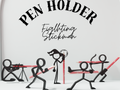 Stickman Warrior Pen Holder