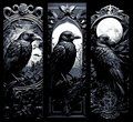 Carvings Raven and the Midnight Moon - 3 Bookmarks