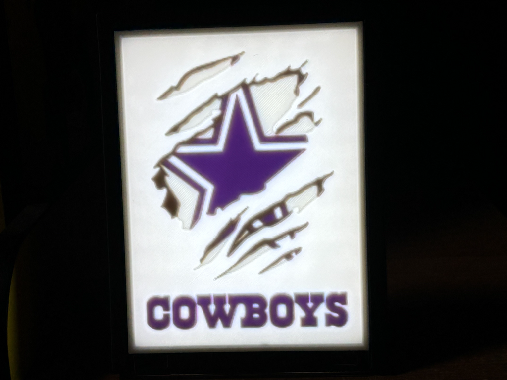 Dallas Cowboys Lithophane + Frame