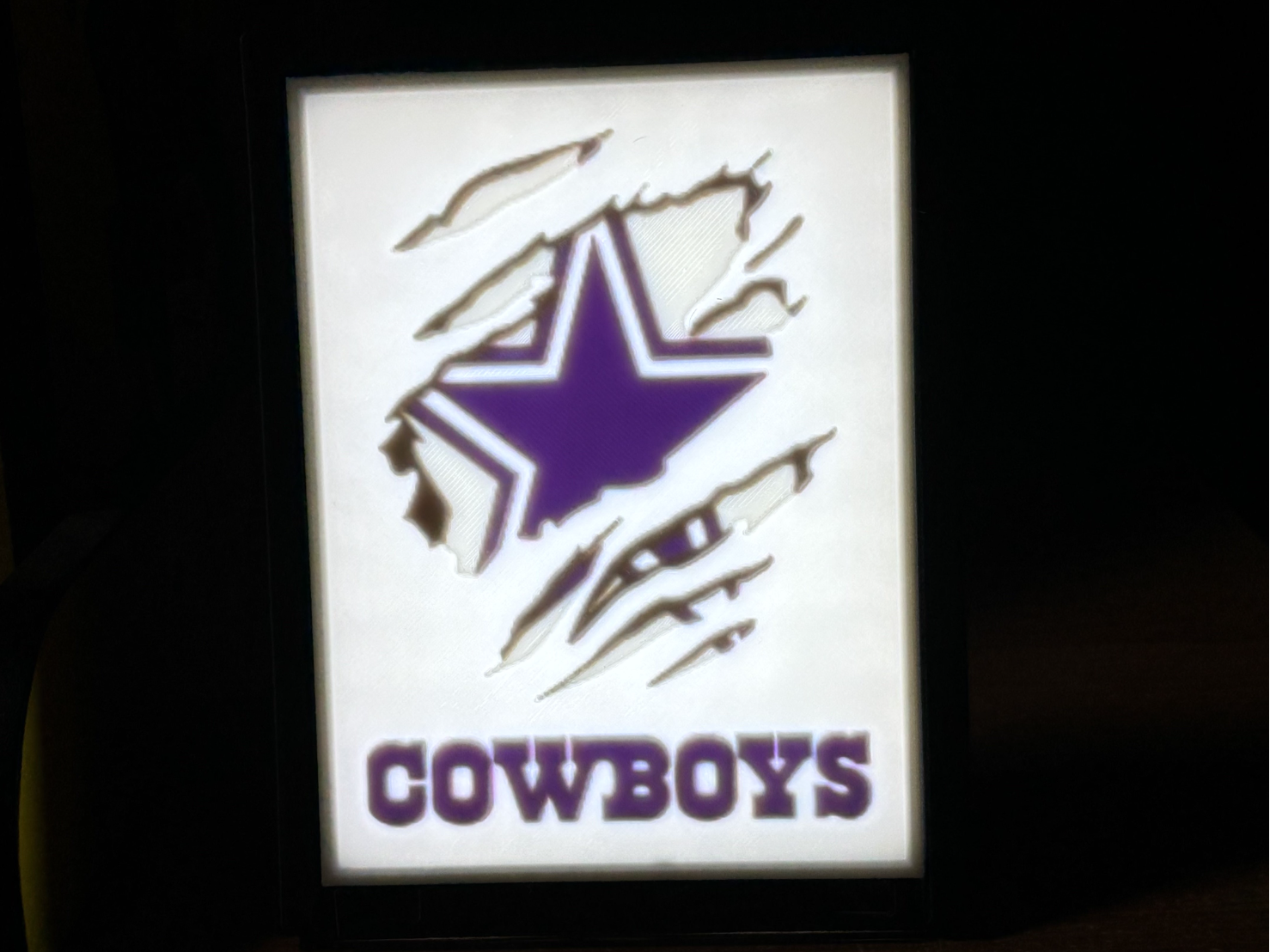 Dallas Cowboys Lithophane + Frame