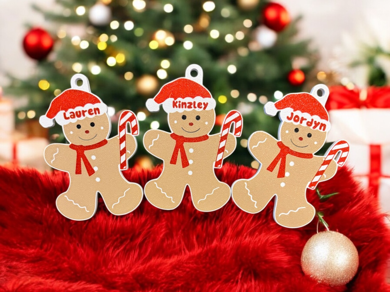 Customizable Gingerbread people ornaments