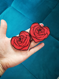 rose heart keychain magnet