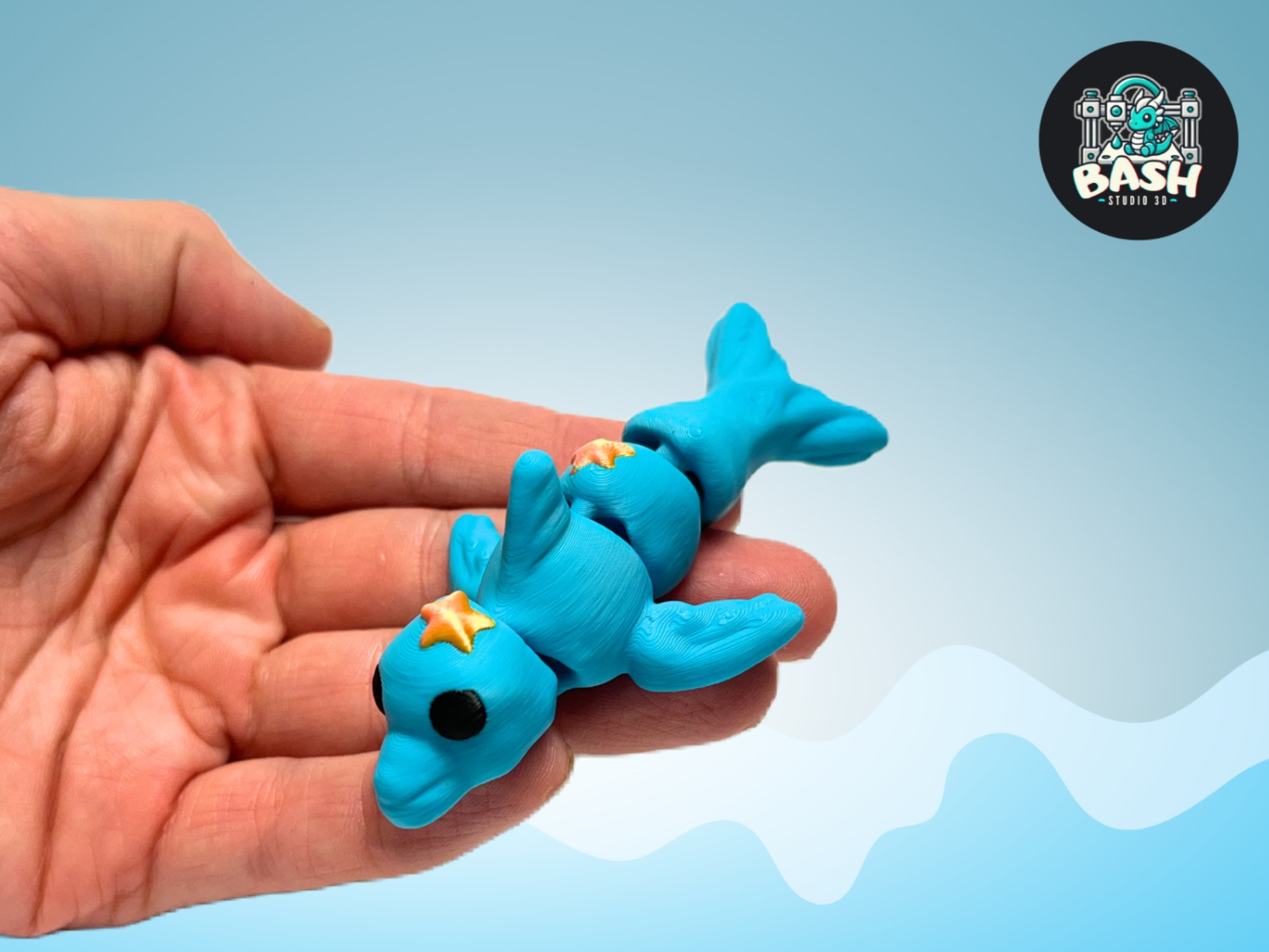 Articulated Dolphin + keychain