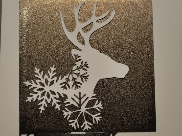 reindeer silhouette with christmas stars wall art