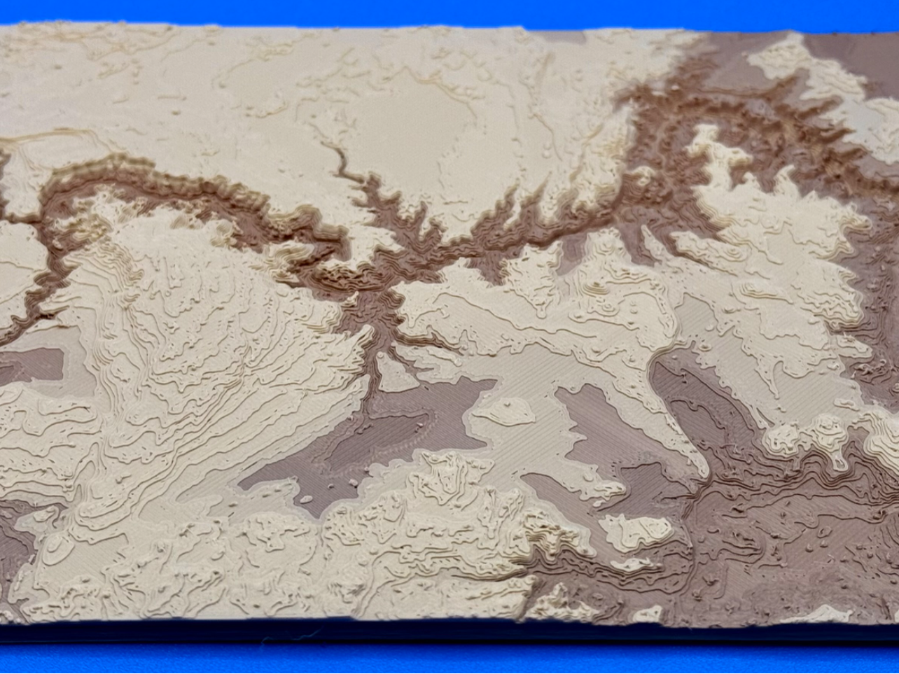 Topographic Map of the Grand Canyon - 6x5.5in