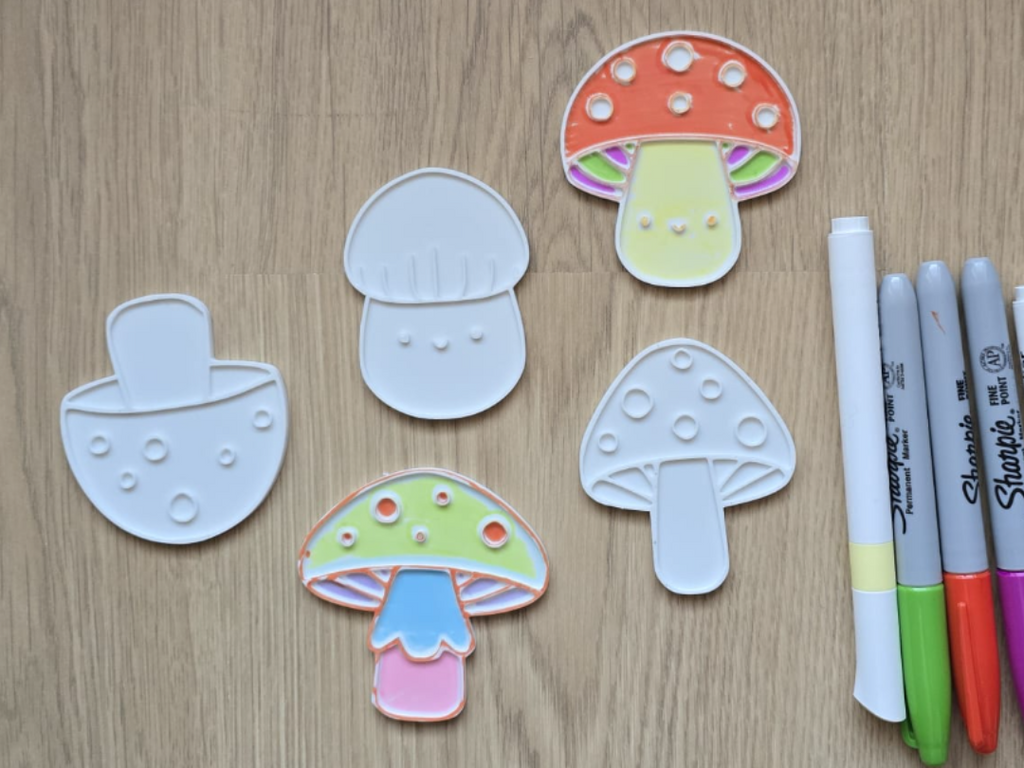 Mushroom Coloring Cute Kawaii Set Marker