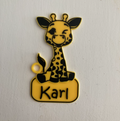 Giraffe name tag keychain
