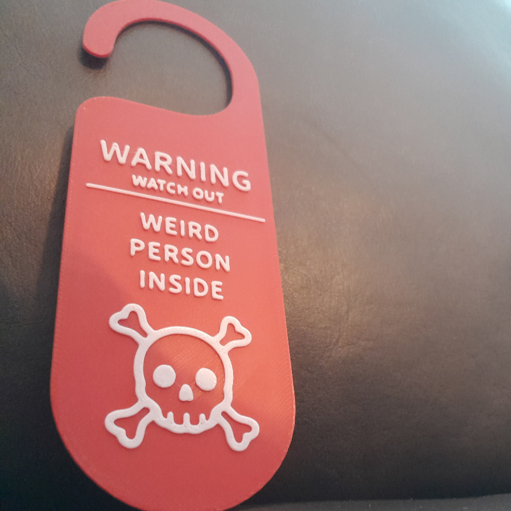 weird person door sign