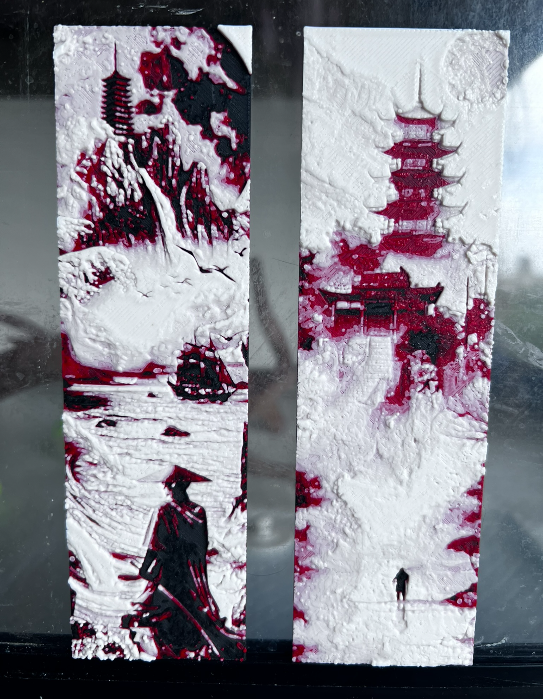 New Set 2 Bookmarks of Japanese landscape hueforge