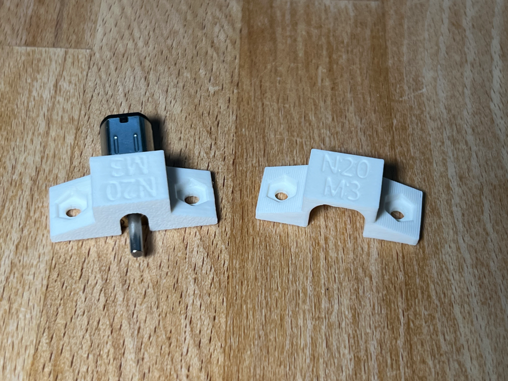 N20 Gear Motor Mount for M3 Nuts
