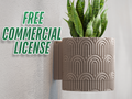Arc Textured Wall Planter - Art Deco
