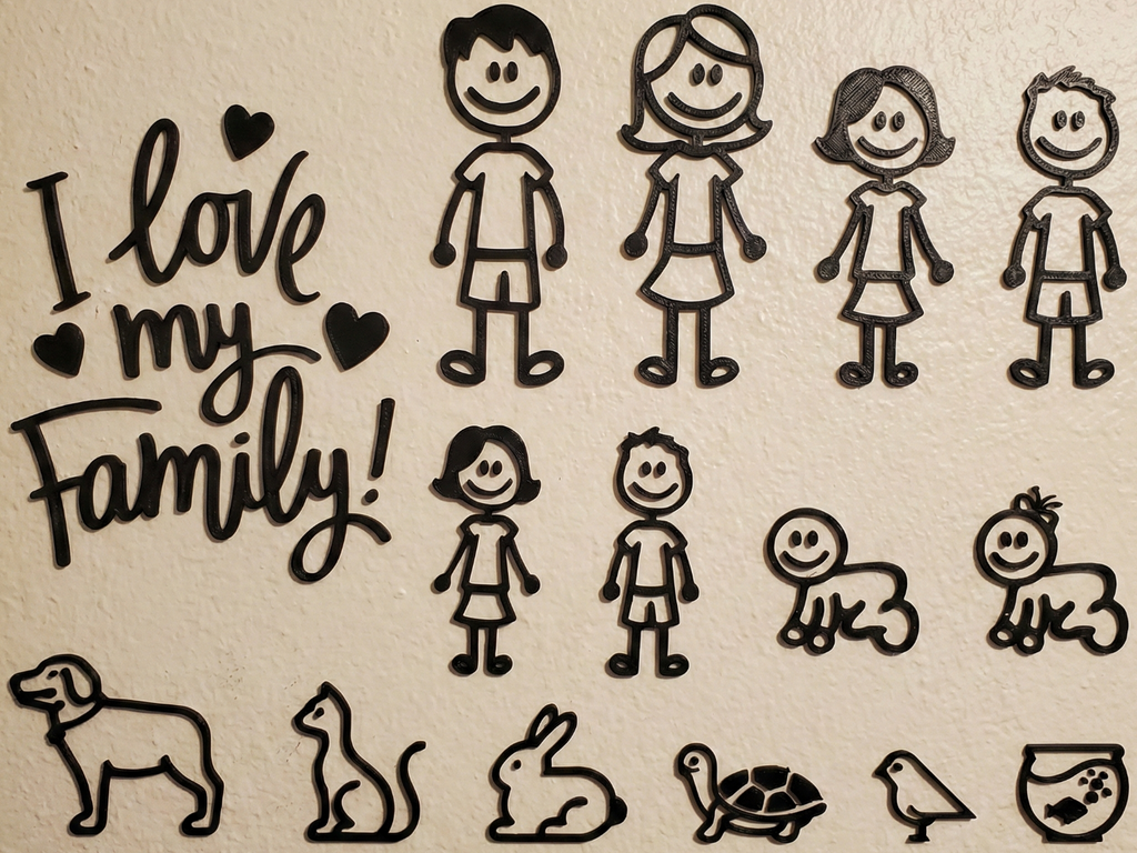 "I Love My Family" - Customizable Figure&Pet Pack
